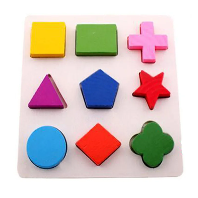 Деревянные Геометрические 3D Puzzle игрушечные лошадки Математика для раннего