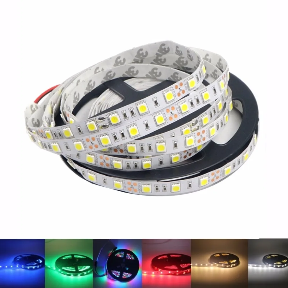 12 V Светодиодный свет полосы ленты RGB ПК 5050 30 светодиодный s/M 60 без