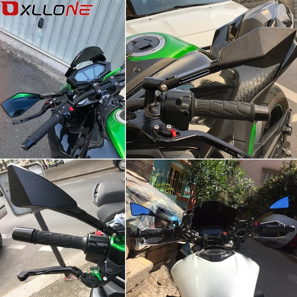 Универсальное зеркало заднего вида мотоцикла 22 \ 24 мм ручка бар для Kawasaki Z1000 Z800 Z750