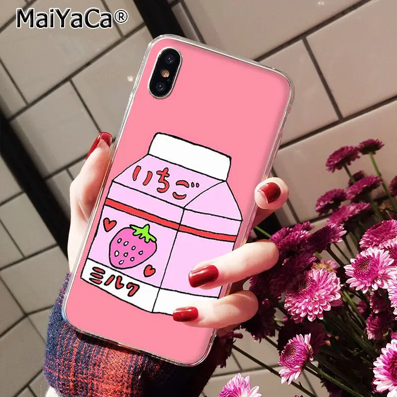 Чехол для телефона Kawaii в японском стиле с клубничным Молоком Для iphone 12 11 pro MAX 6S 6plus