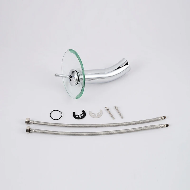 Кран-водопад для ванной хромированный высокий стеклянный смеситель кран отделка