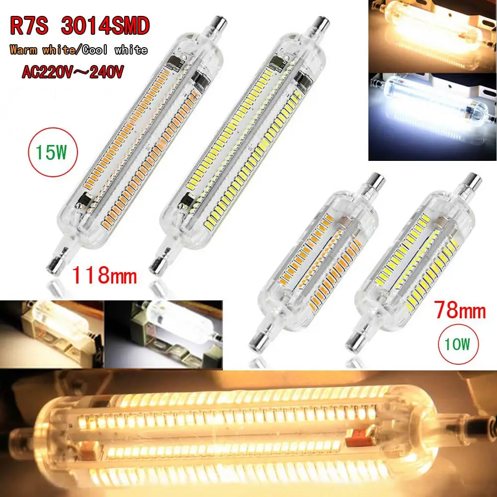 Hot Selling 3014 SMD R7S LED Horizontal Plug Corn Light Silicone Lamps 10W/15W AC220V-240V | Лампы и освещение
