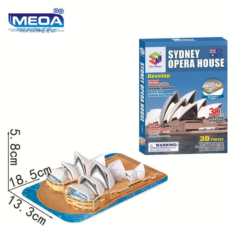 

World Famous Architecture 3D Puzzle Australia Sydney Opera House Building Toys Jigsaw Puzzles Toys Educational Toys for Children