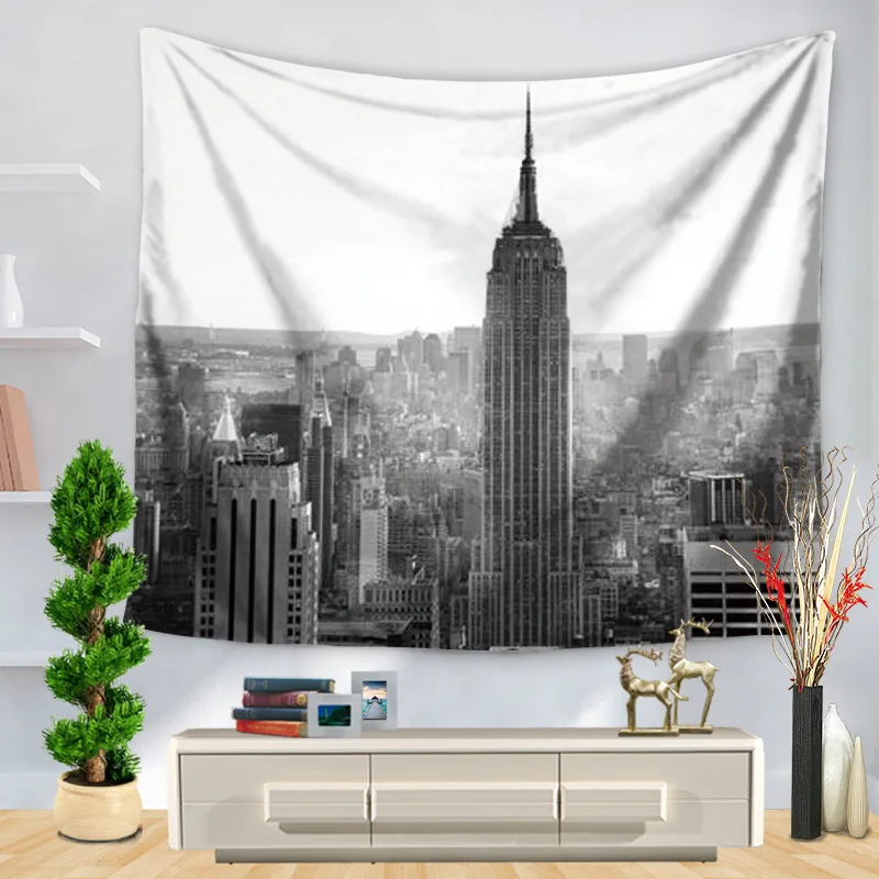 Современное здание стене висит Гобелен изображение на Настенный декор полиэстер