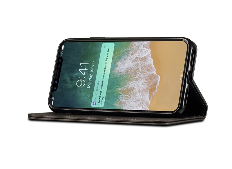 Роскошный кожаный бумажник чехол для iphone XR XS Max модные флип карты карман Адсорбирующихся чехол для iphone X XS случаях Coque
