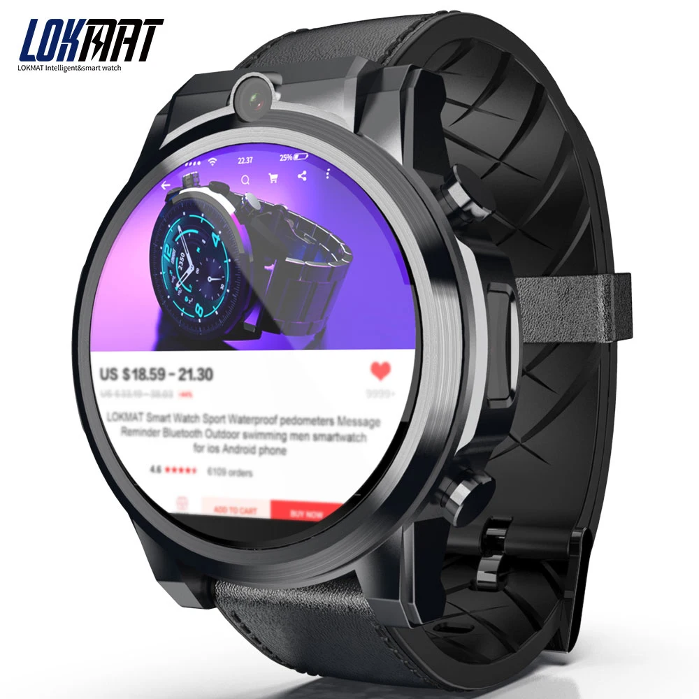 Lokmat X360 4G Смарт-часы, двойной Камера 3 ГБ+ 32 Гб Видео Звонок MT6739 Android 7,1 BT gps 4 аппарат не привязан к оператору сотовой связи глобальная лента Часы 1,6 дюймов Дисплей