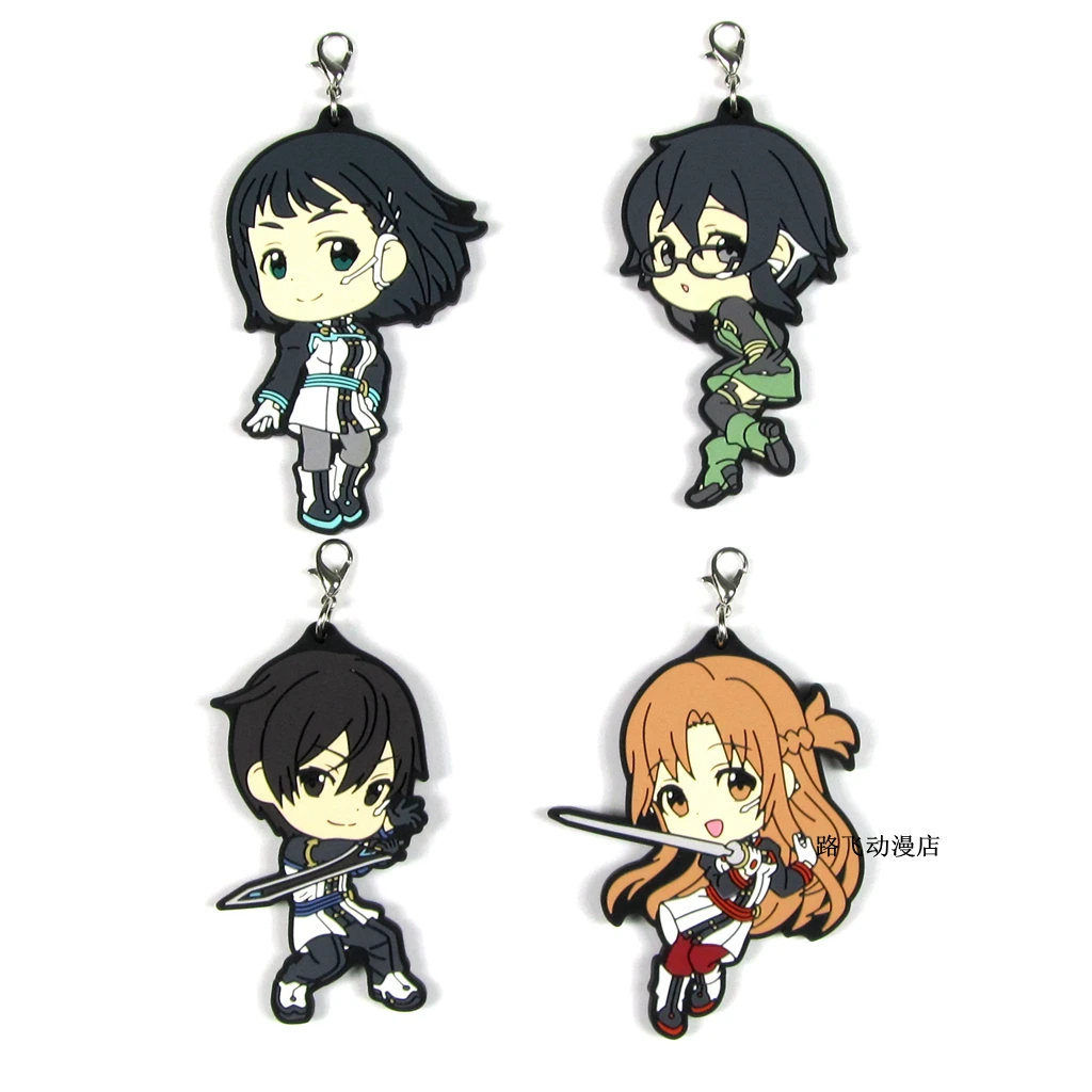 Меч онлайн Kirigaya Kazuto Yuuki Asuna Suguha Асада Сино фигурка аниме модель резиновый брелок