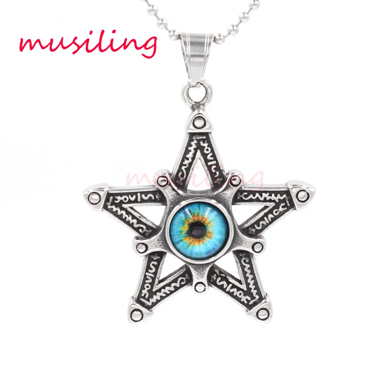 316L Stainless Steel Eye of the Demon Necklace Pendants Pendulum Star Accessories Reiki Charms Amulet Men Jewelry 1pcs | Украшения и