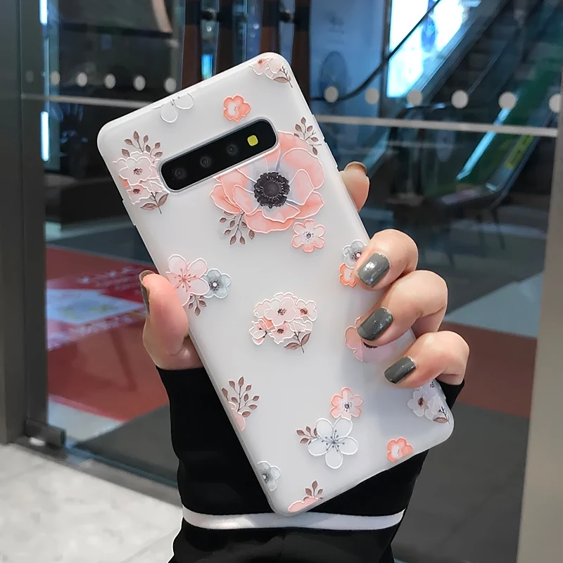 Ретро Чехол YHBBCASES для телефона с 3D цветами Samsung Note 8 9 чехлы Galaxy S8 S9 S10 Plus рельефный