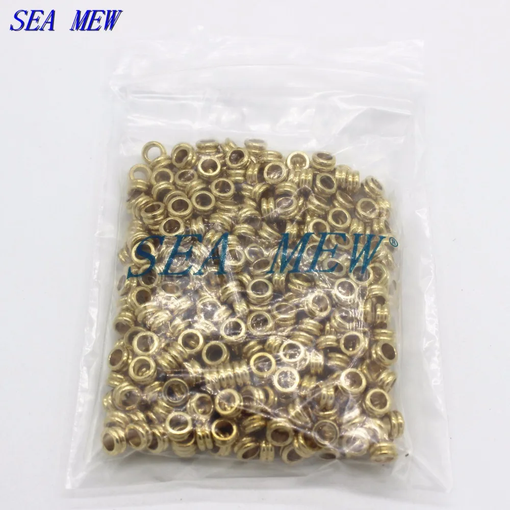 SEA MEW 100 шт 6 мм * 3 Металлические сырые медные бусины разделители 5 с отверстиями