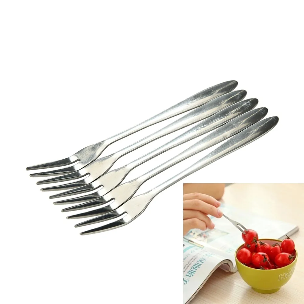 5 шт./пакет Высококачественная вилка для фруктов из нержавеющей стали десертов с