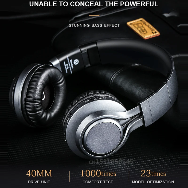 Беспроводные наушники с микрофоном Bluetooth гарнитура поддержкой TF карты Fm радио