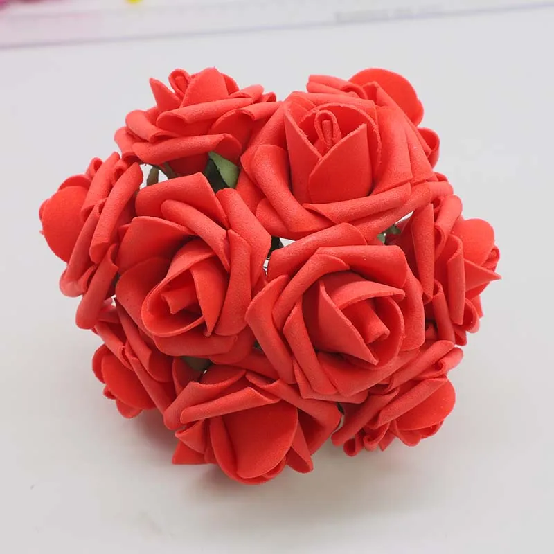 F06 20 шт 4,5 см ПЭ Пена Розы Искусственные цветы Свадебные DIY мост букет декоративный венок поставки вечерние украшения для дома - Цвет: F06