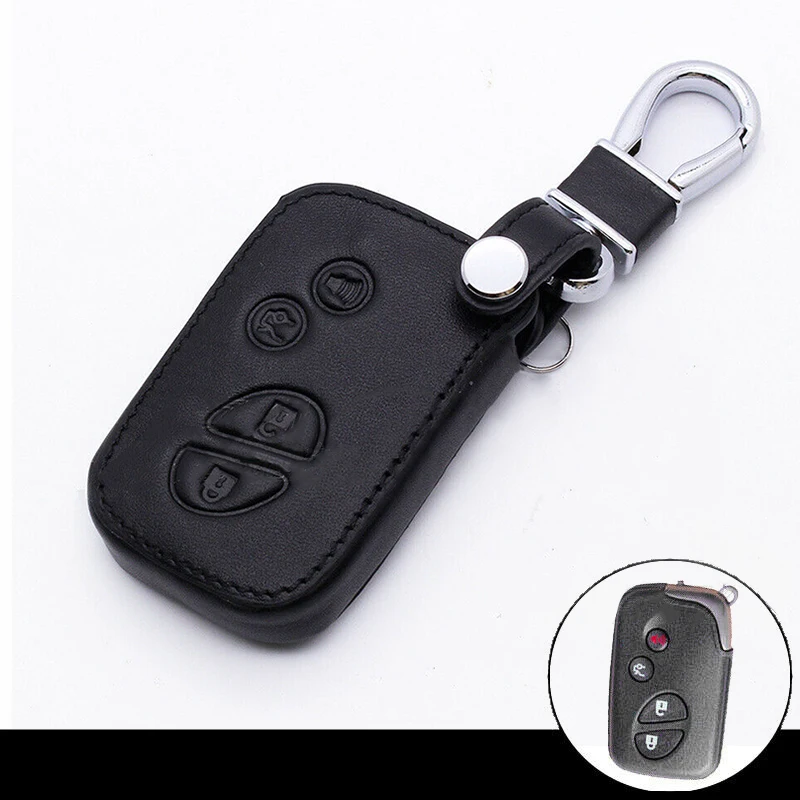 Автомобильный Дистанционный брелок для ключей держатель чехол кожаный черный