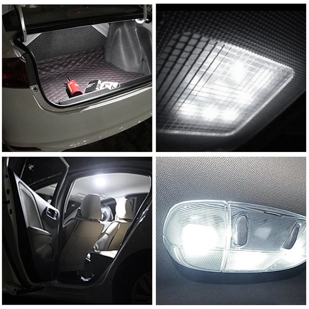 

4PCS Car Interior Lights Reading Bulbs Auto White License Plate Lamp Instrument Lamp Car Light