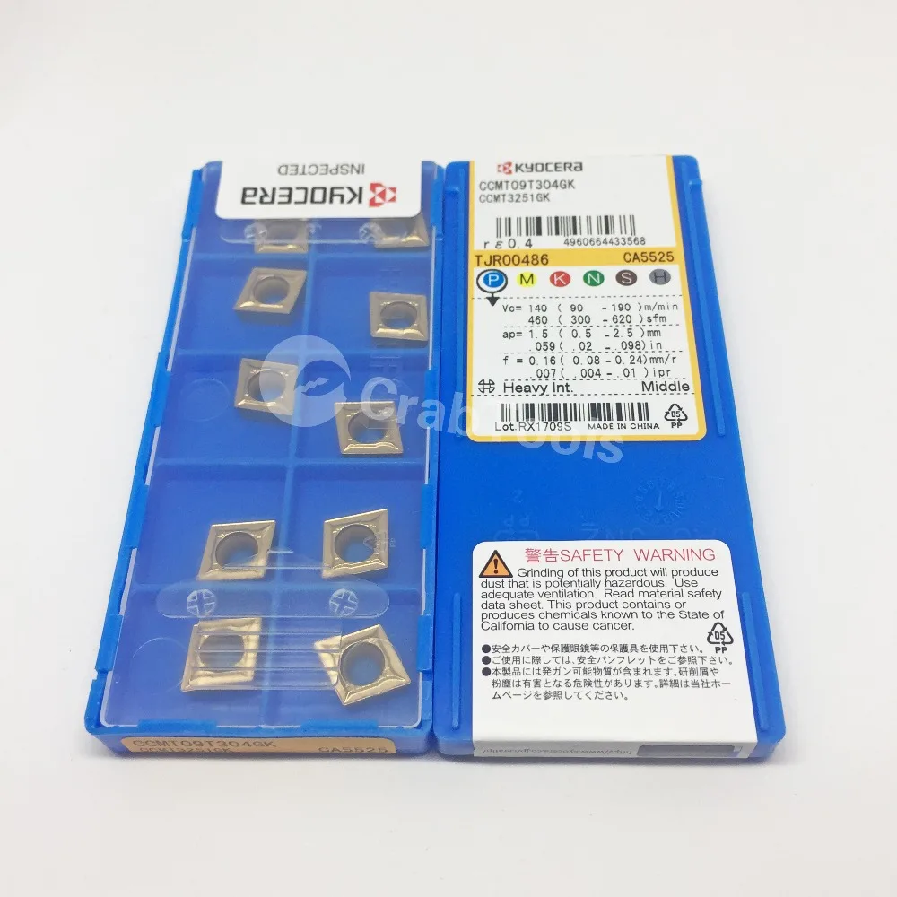 Краб инструменты KYOCERA 10 шт. CCMT09T304GK CA5525 Металла Токарный станок Инструменты
