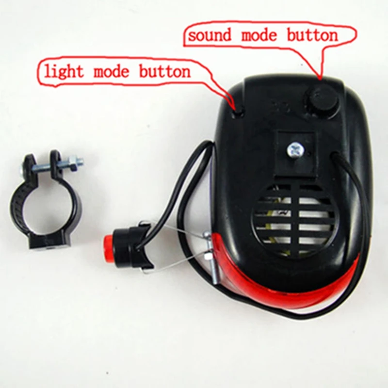 

2018 Bike Cycling Bicycle 8 Sounds Electronic Horn Bell Siren 5 LED Warning Lights
