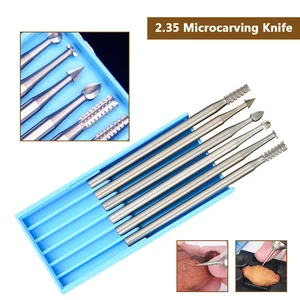 Абразивный инструмент, 6 шт., размер 2,35 мм, Буры для вращающегося инструмента Dremel, нож для микрорезьбы, для ядра оливы, бусин Будды, электроинструменты для дерева