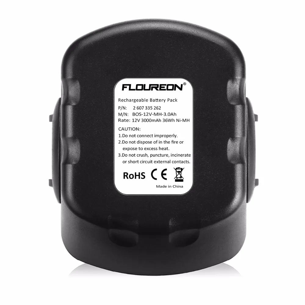 FLOUREON 12V 3000 мА/ч, сменный никель-металлогидридный аккумулятор Перезаряжаемые Батарея для Bosch 18 VE-2 GDS 18 V-HT GSR 18 VE-2 PSB 18VE PSR 18VE