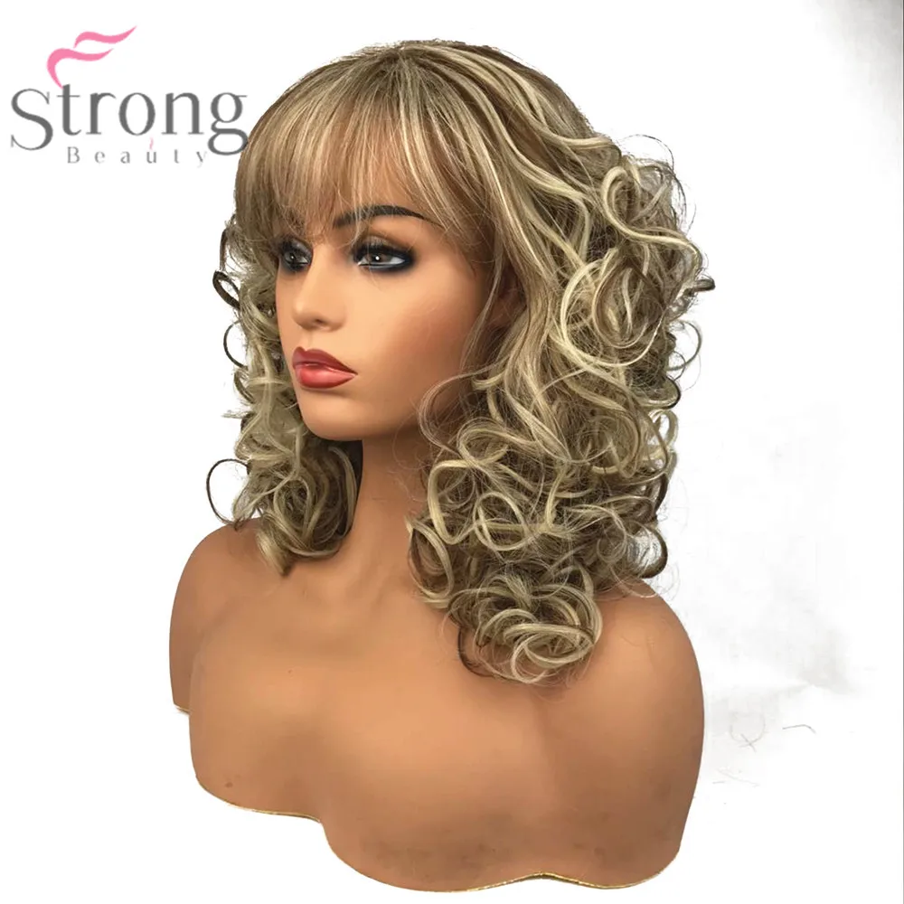 StrongBeauty Женские синтетические парики длинные вьющиеся волосы бежевые светлые