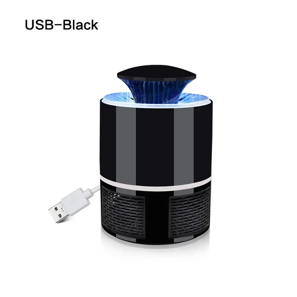 Black Shell USB мощность Электрический репеллент против комаров светодиодный светильник насекомых муха жука вредителей ловушка ультрафиолетовая лампочка Анти Москитная Zappe - Испускаемый цвет: Black Shell