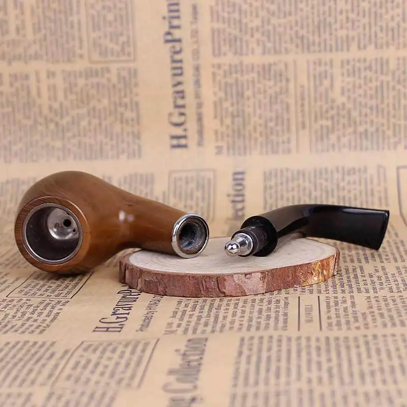 Classic Pipe Smoking Set of Solid Wood Smoke Tube Filter Wooden Cigarette accessories |