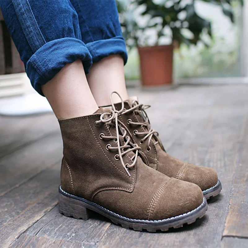 

CuddlyIIPanda 2019 Vintage Plush Fur Chelsea Boots Women Fashion Boots Retro Genuine Leather Ankle Boots Faux Suede Slim Boots