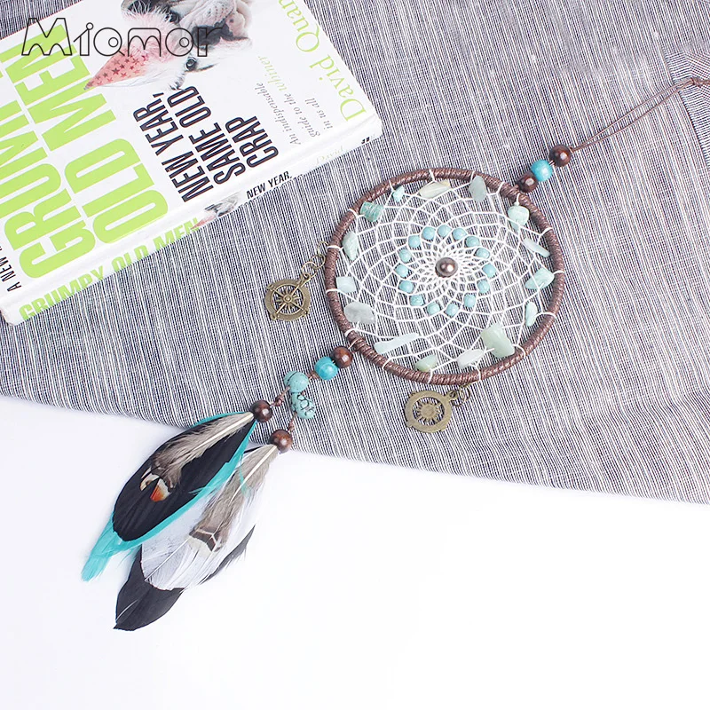 MIAMOR Handmade Dream Catcher With Feather &amp Natural Stone Home Wall Hanging Decoration Ornament Best Gift For Friend Amor085 | Дом и сад
