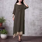 Женское винтажное платье-макси с разрезом, большие размеры