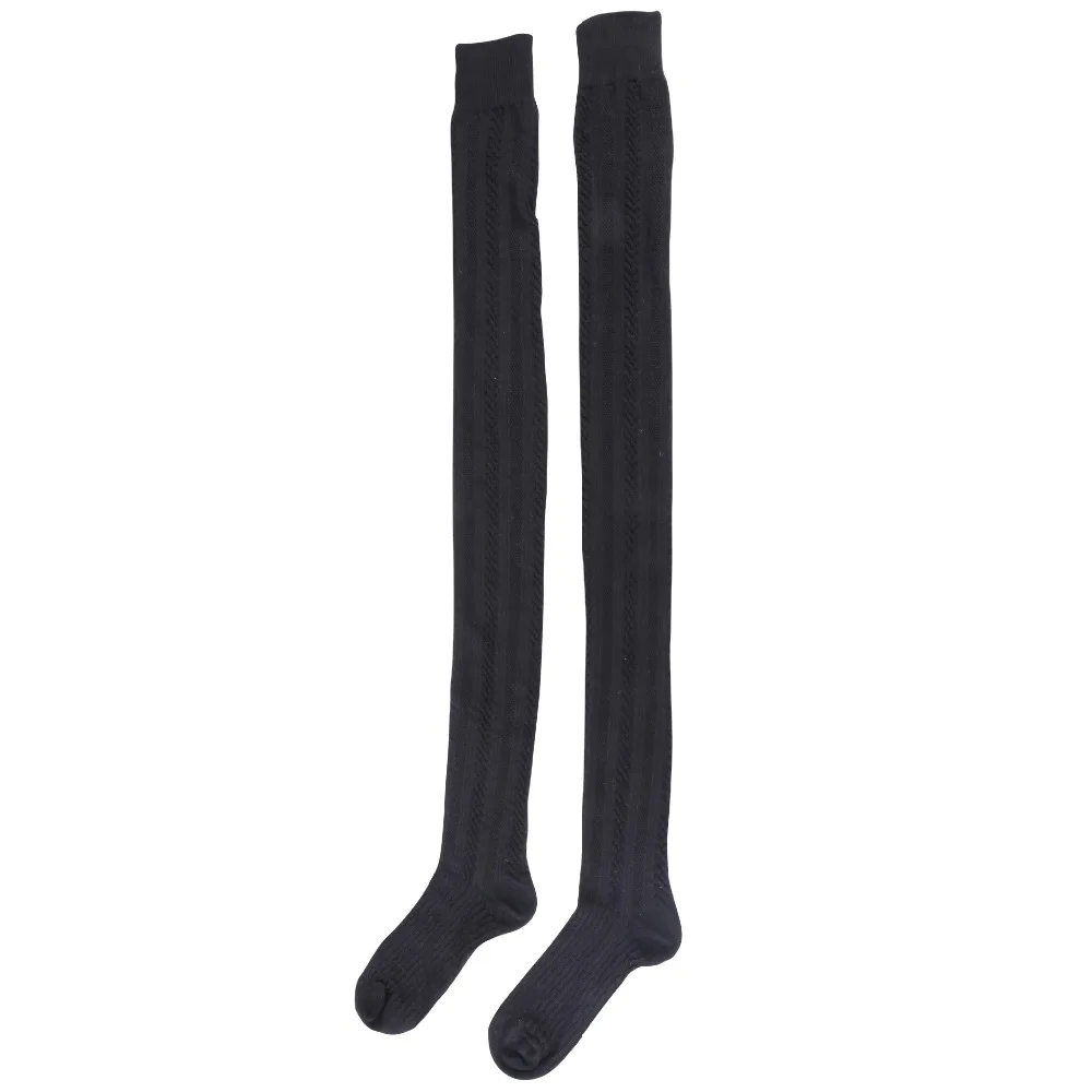 

Adult Size Overknee Knitting Woven Hosiery Stockings Weave Warm Knit Elastic Hollow Home Room Twist Braid Long Knee Faux Wool