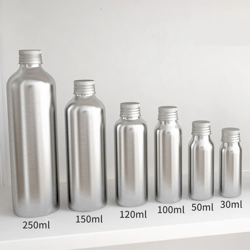 

300x 30/50/100/120/150/250ml Aluminum cream lotion cosmetic container travel kits empty small plastic bottle with screw cap