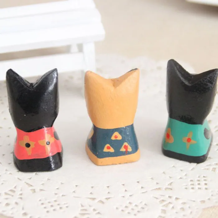 5 см ручная роспись деревянные резные кошки красные синие зеленые путешествия