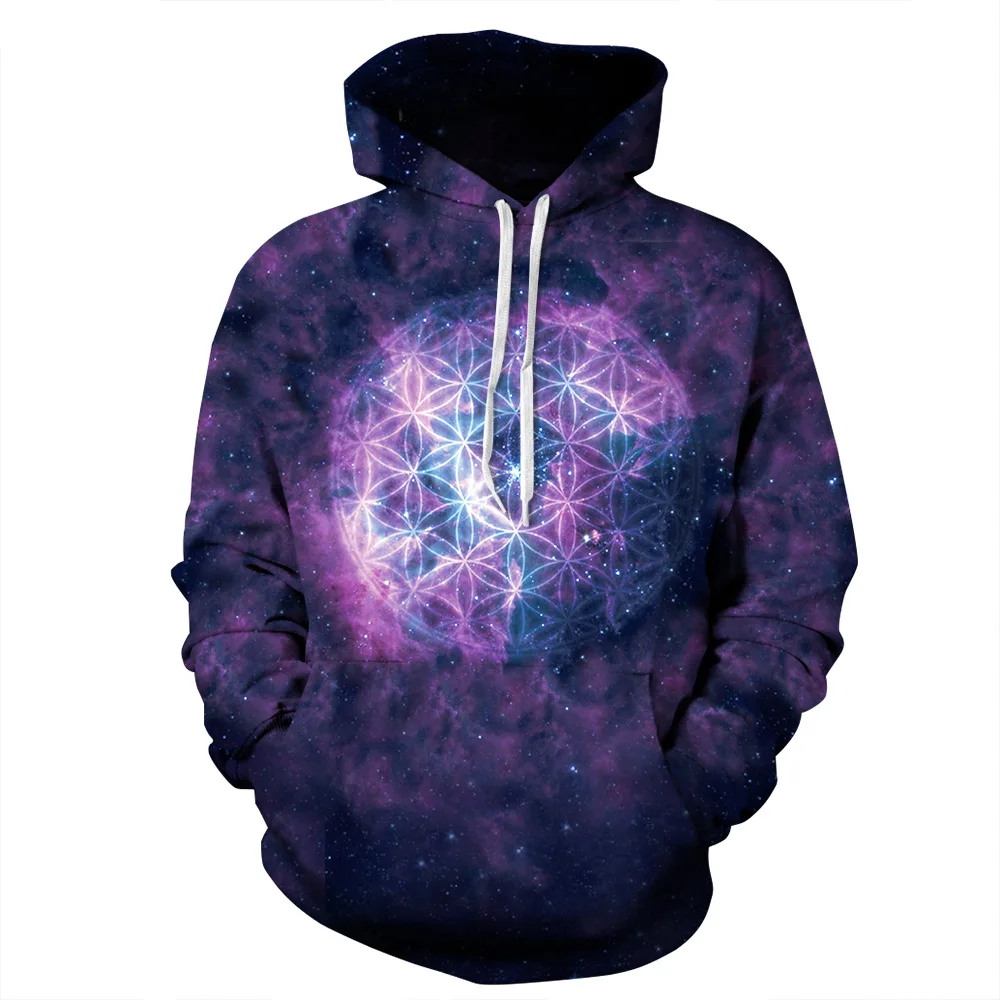 

6 Patterns New Harajuku Pink Galaxy Space Print Spring Hoodies S To 3xL Green Red Blue Unisex Sweatshirt Tops Pullovers