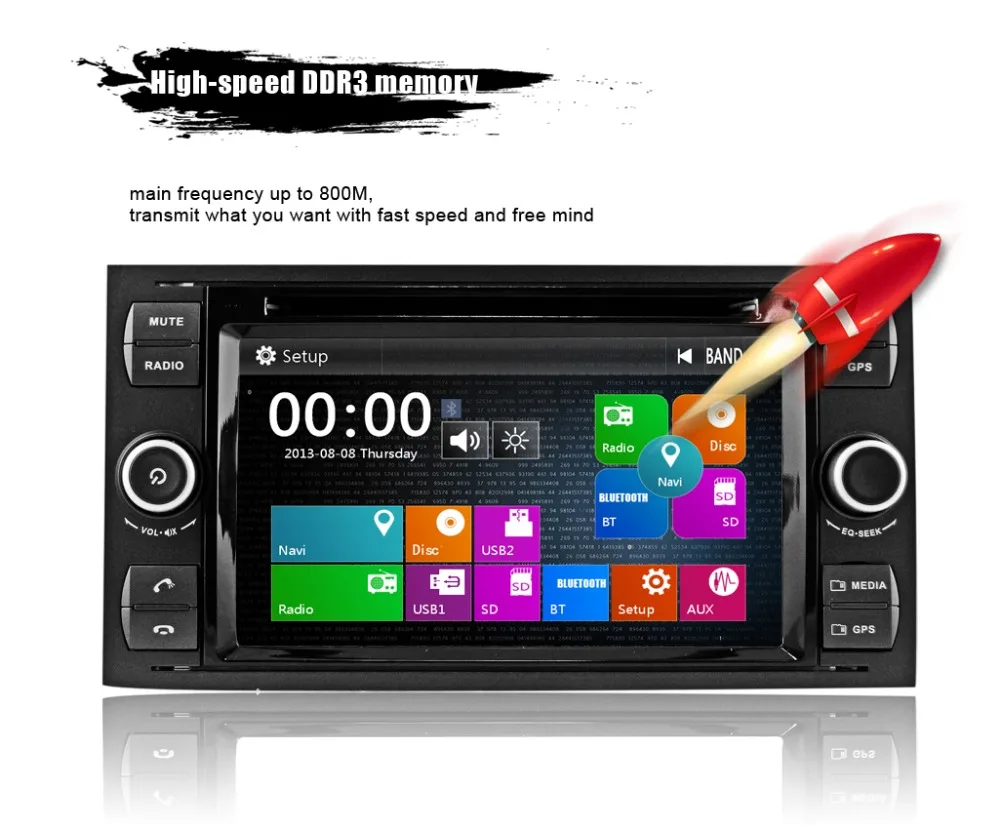 Eunavi 7 'ɲ Din автомобильный DVD-плеер для Ford Focus Galaxy Fiesta S Max C Fusion Transit Kuga in dash GPS Navi Radio