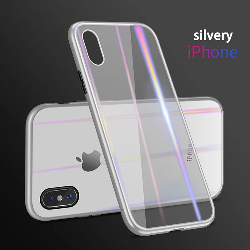 360 Magnetic Adsorption Case for iPhone X 8 Plus 7 6 6S + Tempered Glass Back Cover Hard case |