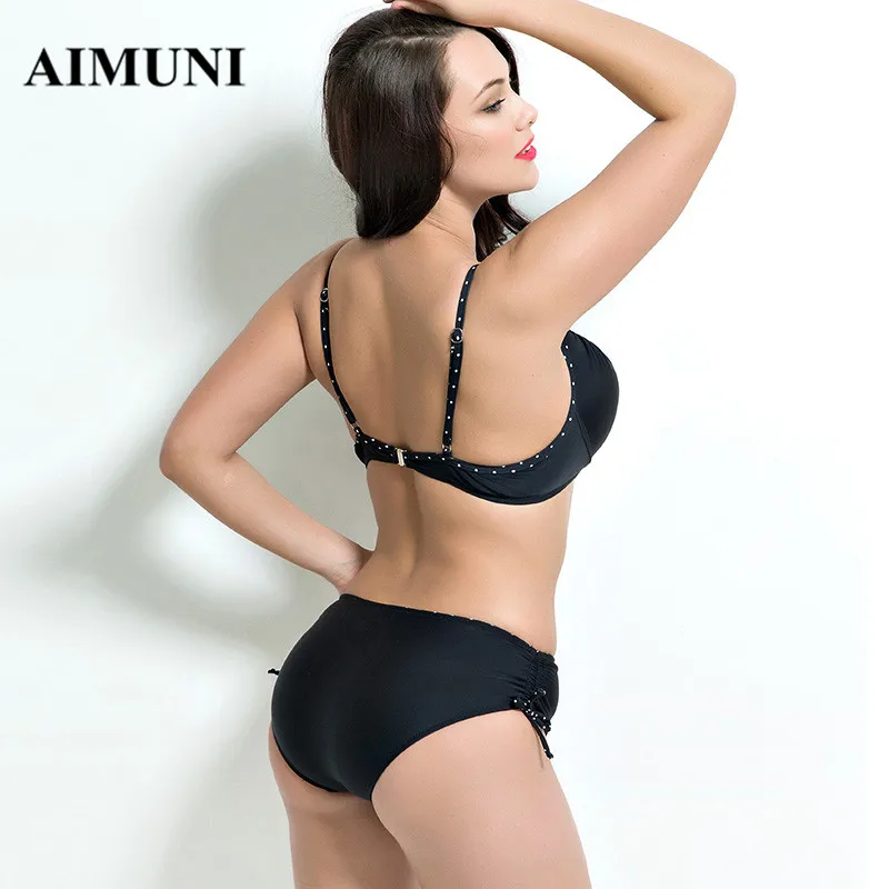2017 Plus Size Bikini Set Brazilian Bathing Suit Push Up Large Cup Women Swimwear Sexy High Waist Big Spot Swimsuit|swimsuit plus|swimsuit big