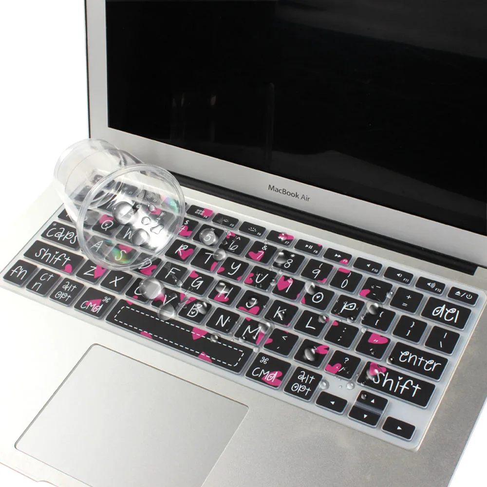 Новинка 2016 Розовый силиконовый чехол с клавиатурой для Apple Macbook Air 13 Pro 15 Retina дюймов