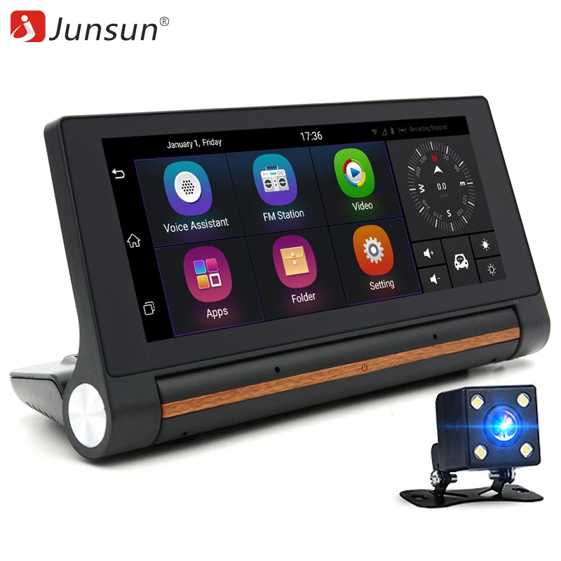 Junsun 3 г Автомобильные видеорегистраторы 6.86 &quotАвтомобильный GPS навигатор Android 5.0 с