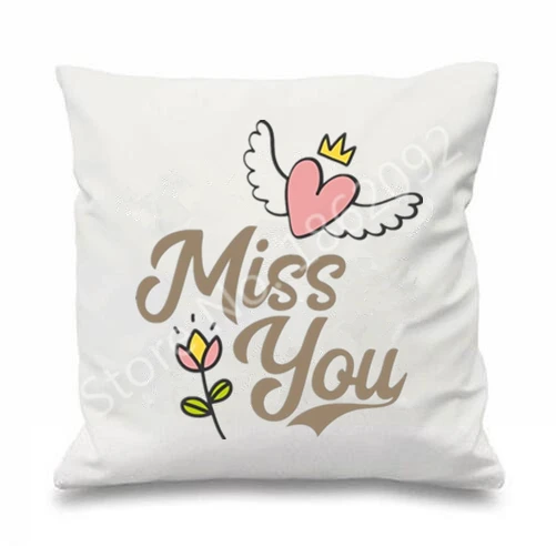Новый современный шикарный Чехол на подушку Miss You с длинным расстоянием для