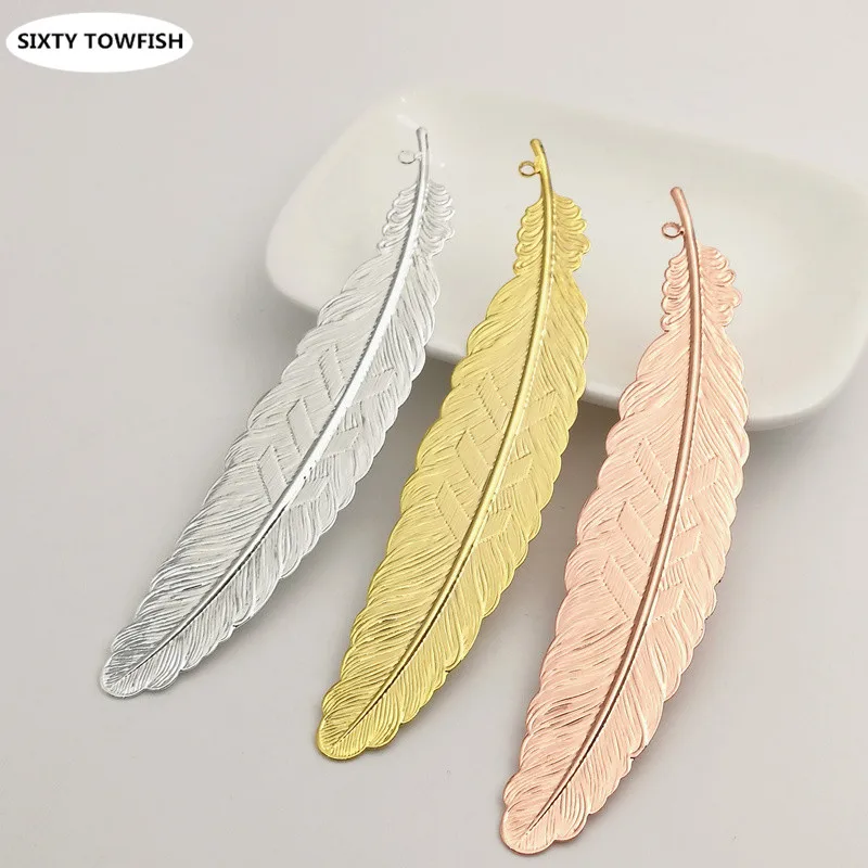 

10 pcs 6 Colors 110*24mm Bookmark Copper large size Flower Leaves Fallen Petals Charms Pendant DIY Jewelry Base settings Finding