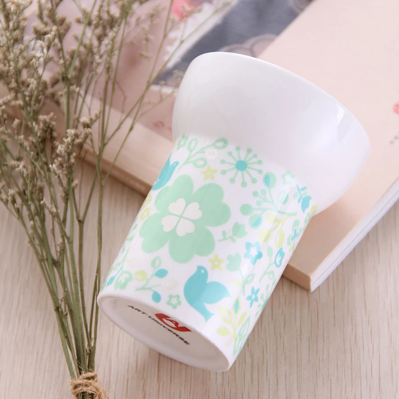 

220ml Personality Creativity Wide Mouth Mug Ceramics Hand Painted Flower And Grass Mugs Simple Rural Coffee Cup Caneca Beer Copo
