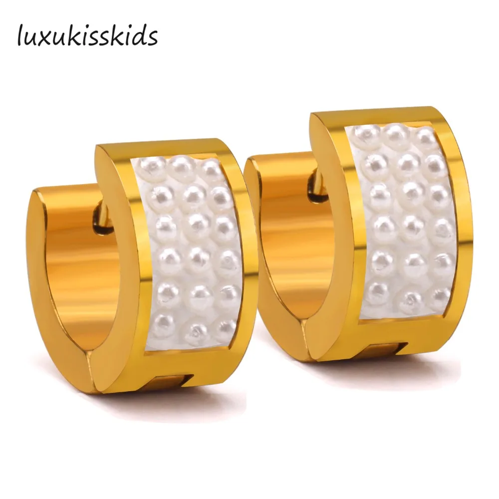 Корейские ювелирные изделия LUXUKISSKIDS серьги-кольца из нержавеющей стали Набор