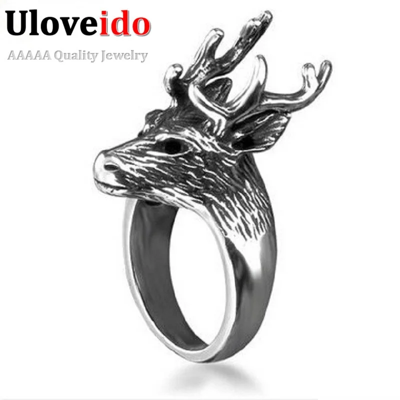 Uloveido олень нержавеющая сталь кольцо мужское мужские кольца мужчин перстень