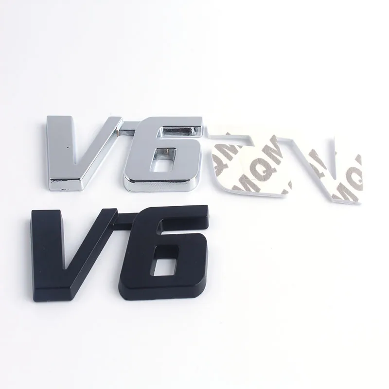 10xCar хромированный металл V6 эмблемы 3D наклейка багажник авто двигатель Стикеры