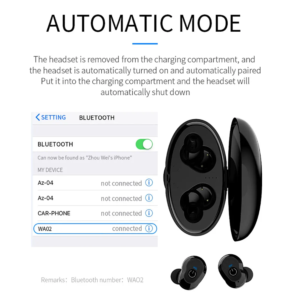 Беспроводные бинауральные наушники VOBERRY Twin Bluetooth 4 2 стереонаушники для музыки