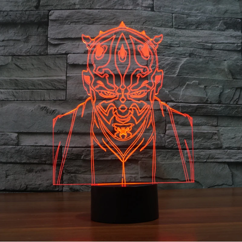 НОВЫЙ тип Сенсорного Злодей картины 3D Ночника зрительных иллюзий СВЕТОДИОДНАЯ