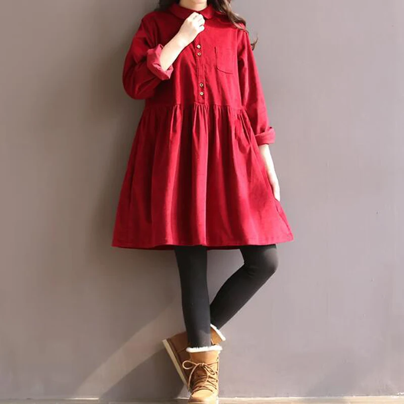 Осень и весна вельвет платье с воротничком для куклы костюмы женщин 100% хлопковое