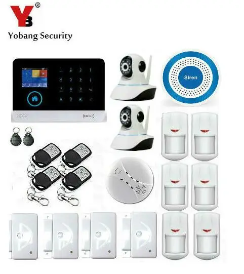 Yobang безопасность сенсорный экран 3G GSM сигнализация система WIFI SMS Умный дом