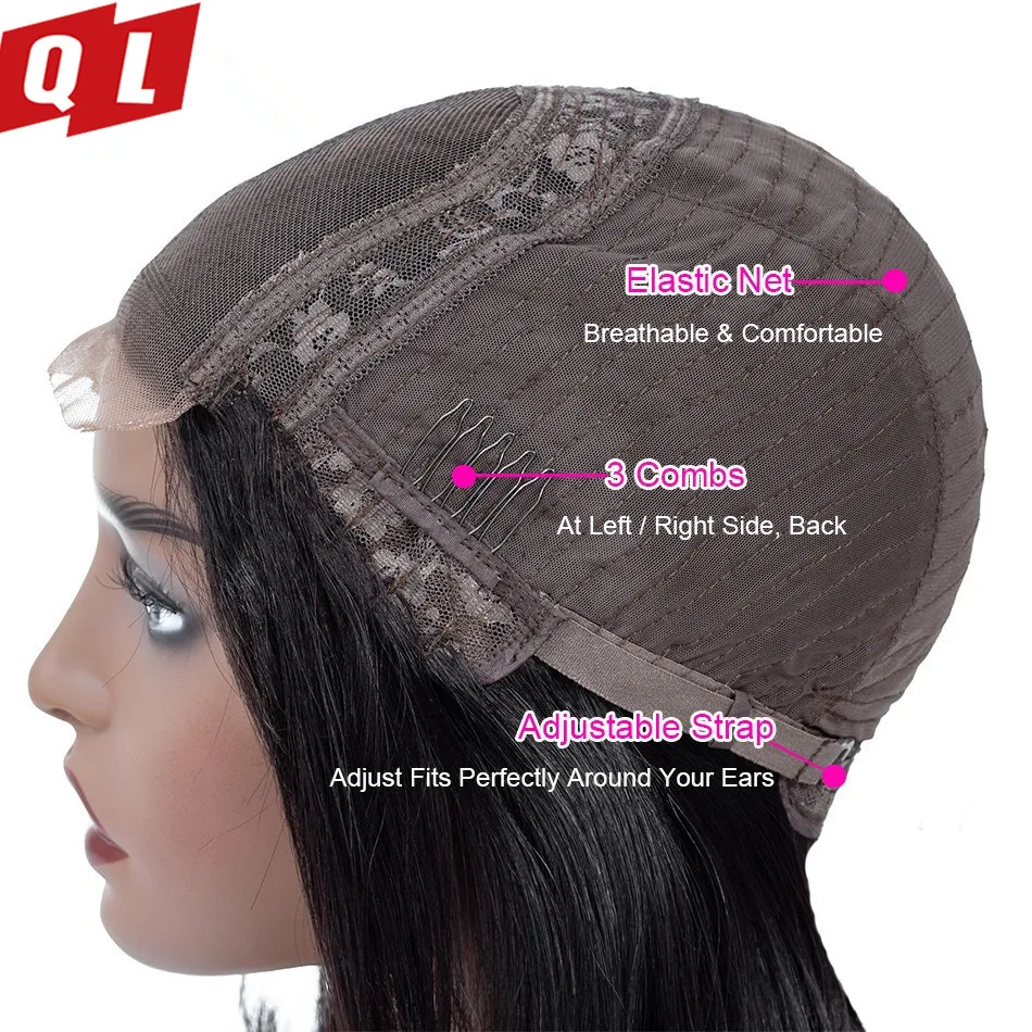 QLOVE 4*4 бразильские кудрявые вьющиеся волосы фронтальные парики 150% плотность