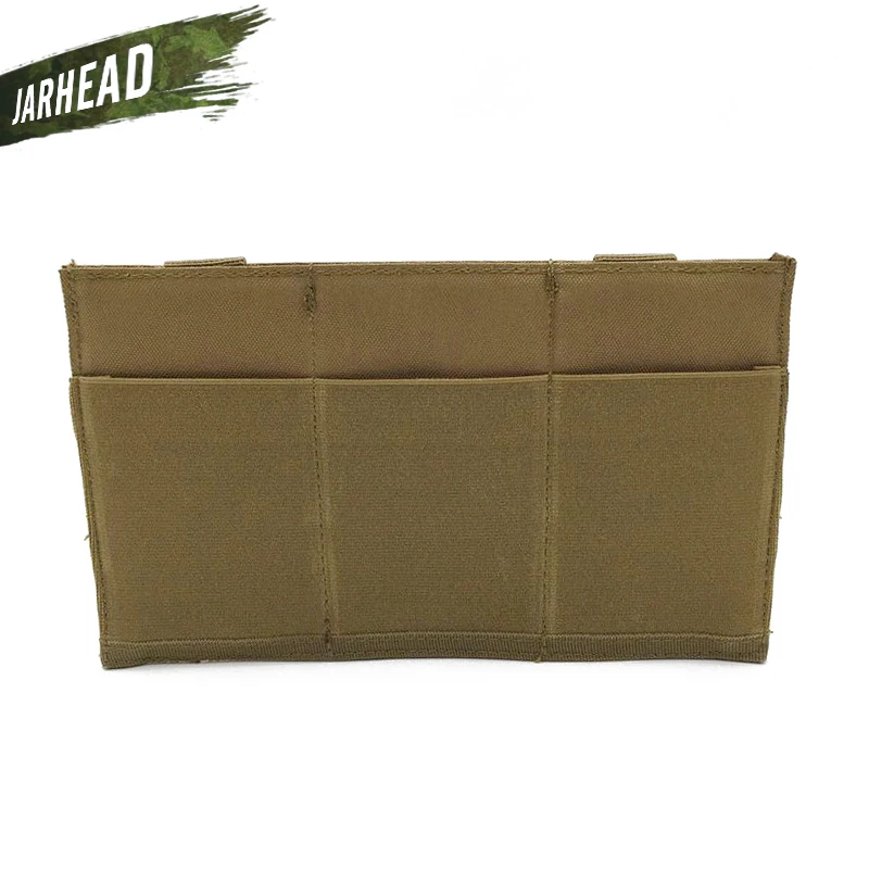 TAN Портативный Открытый ОХОТА MOLLE Quick Release тройной M4 Журнал пистолет сумка эластичный нейлон фонарик радио держатель сумка - Цвет: TAN